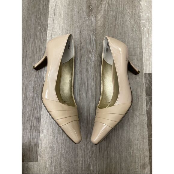 Kelly & Katie Patent Nude Heels, Wrapped Pumps, Size 10, MSRP $65 - Picture 1 of 11